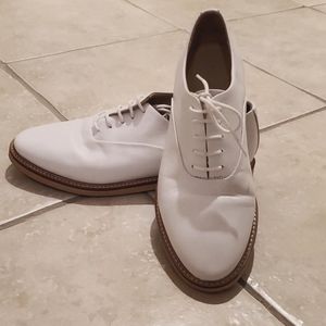 White Frank and Oak leather loafers